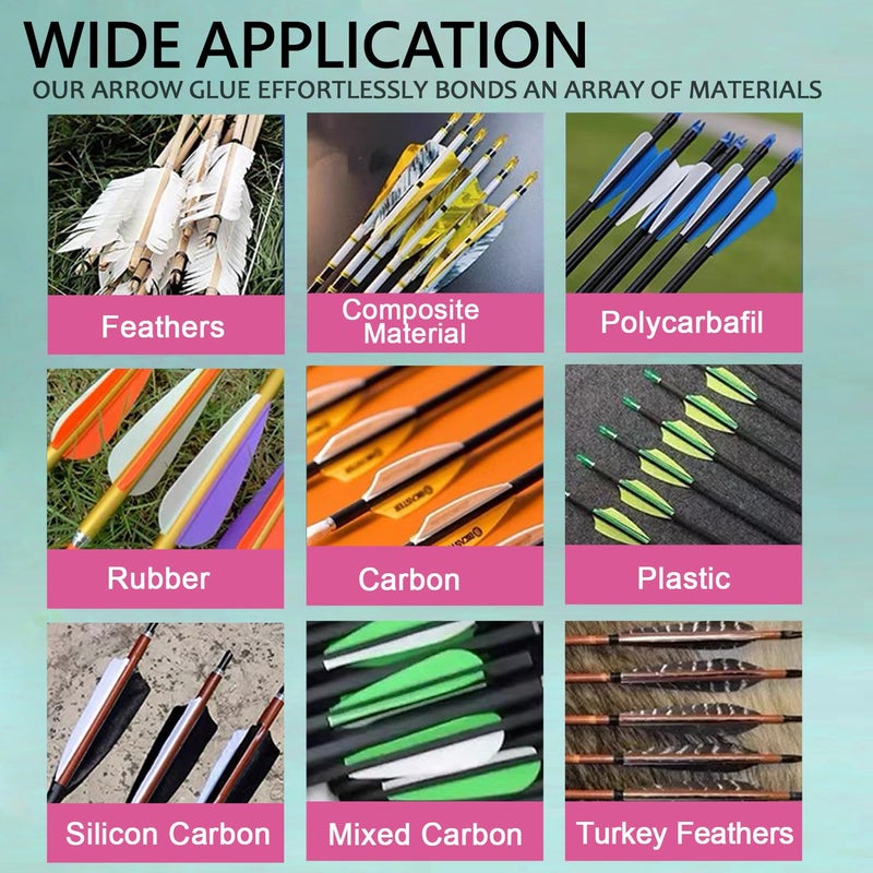 Mereido Fletching Glue, Instant Arrow Glue, 120g, for Aluminium, Carbon and Wood Shafts (ArrowGlue-60g X2) - Image 3